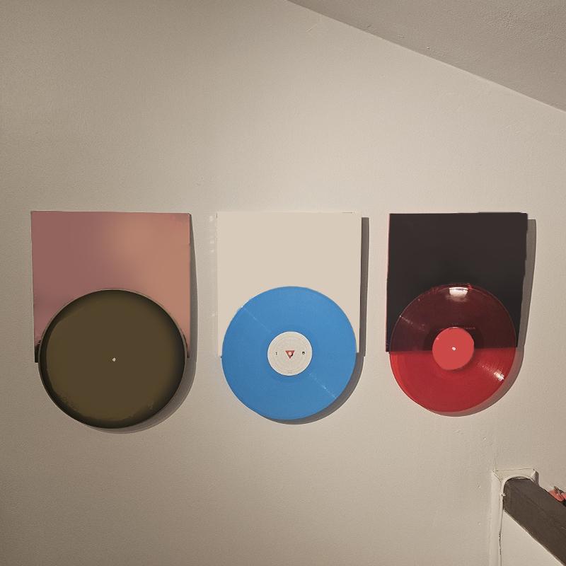 Retro Vinyl Record Display Stand With Album Cover Wall Mount - For, Music Studio, Record Store Decor - Space-Saving