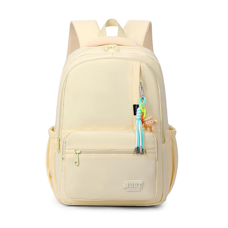 Large Capacity Student Schoolbag Women's Solid Color Backpack Multi-compartment Travel Backpack