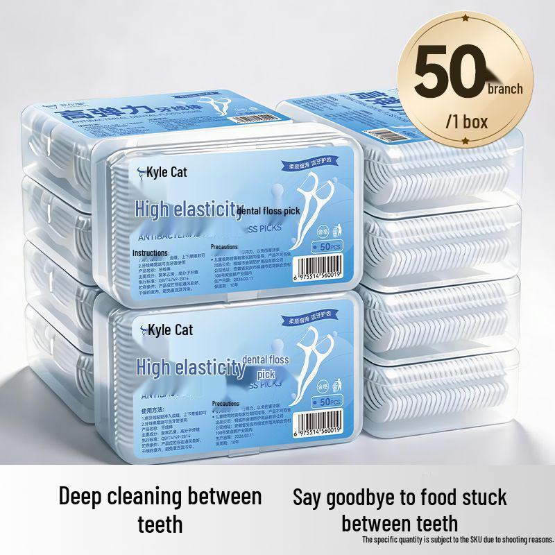 Ultra-Fine High-Elasticity Floss Picks – Gum-Friendly, Disposable Interdental Cleaners, Portable Family Pack for Travel