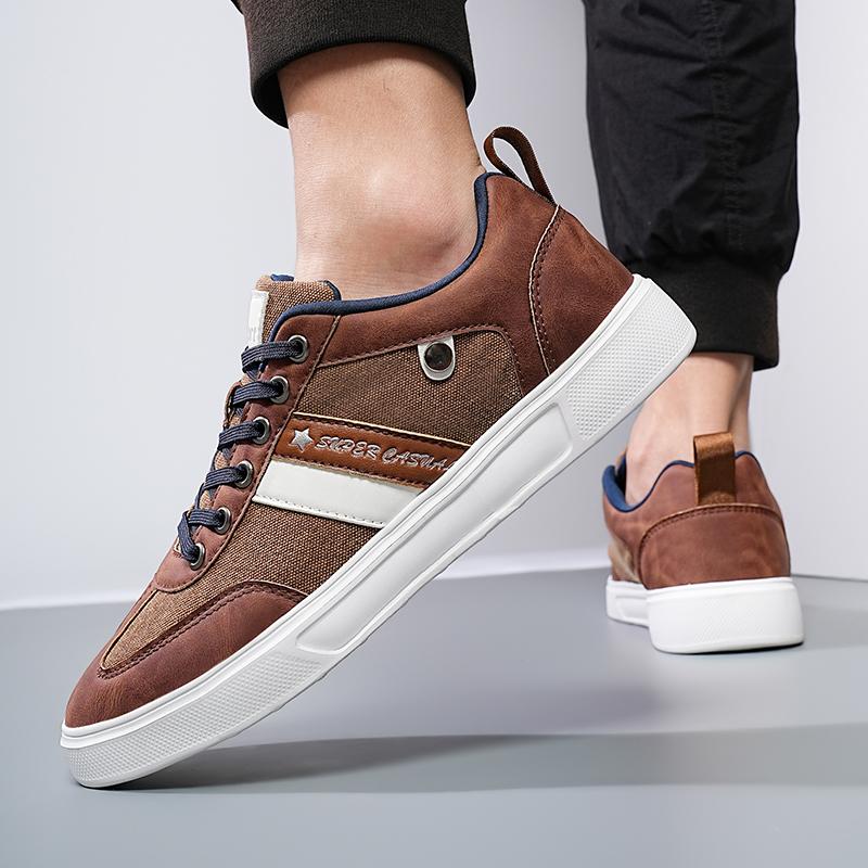 Four Seasons Khaki Men's Skateboard Shoes Comfortable Breathable Flat Sneakers Man Retro Low-Cut Casual Shoes for Men Size 39-47