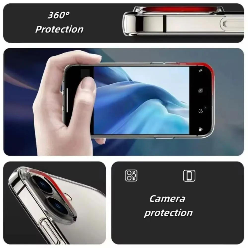 TPU Transparent Phone Case Shockproof Anti-fall Phone Cover Shell Bumper Protector Clear for iPhone 17/Air/17 ProMax
