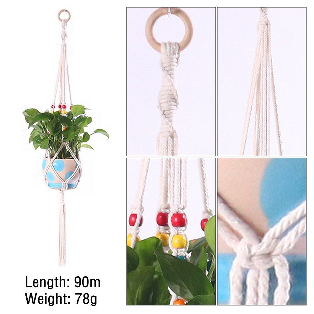 Decoration Hooks Macrame Flower Pot Holder Hanging Basket Planter Basket Rope Garden Plant Hanger