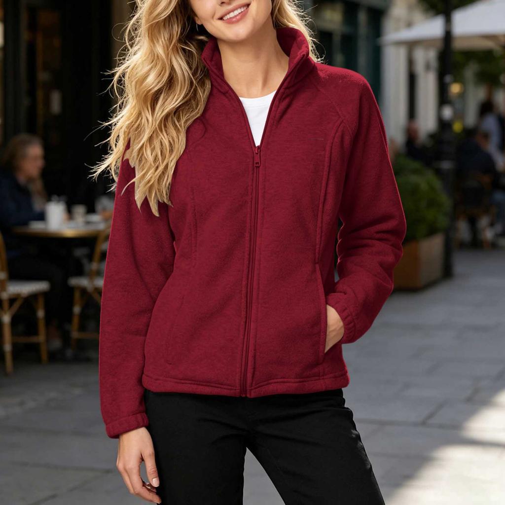 Modische Damen Zip-Up Hoodie Jacke in Farbe