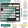 Classroom Calendar Pocket Chart Display And Weather Station Set-Groovy Classroom Decor,Class Calendar Kit for Classroom Organization,Bulletin Board