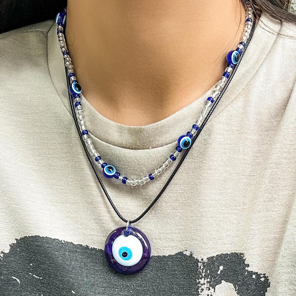 Accessories Fashion Blue Eyes Vintage Beaded Necklace Ethnic Bohemian Ladies Necklace