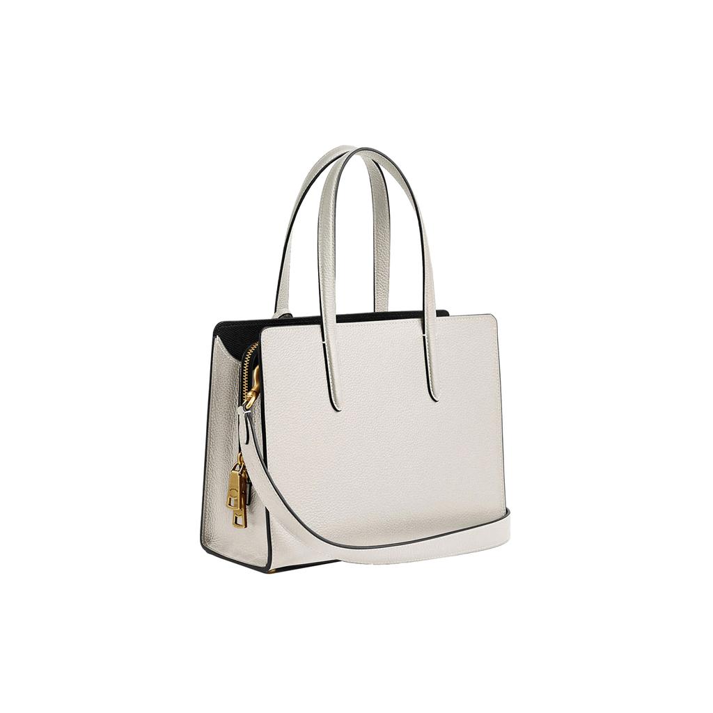 New COACH Carter Pebbled Leather Tote Bag, Shopping Bag, Handbag Large Women's White CJ806-B4HA