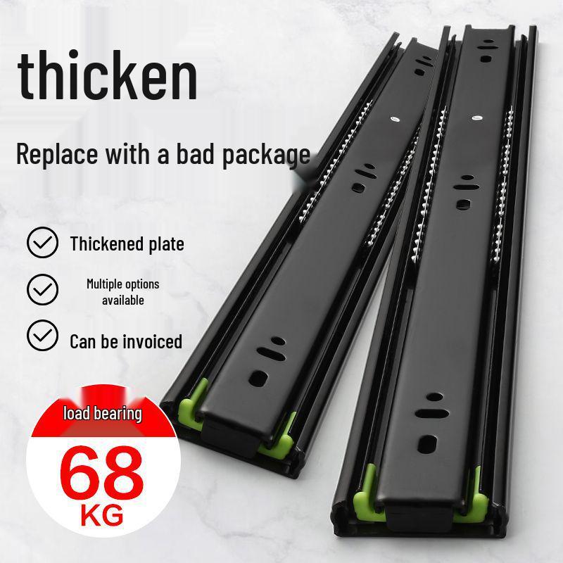Silent Extra Thick Stainless Steel Drawer Slides with Rebound Damping