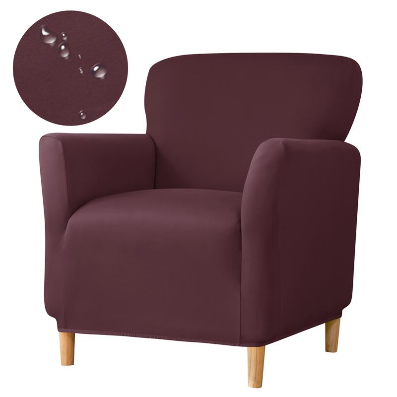 Stretch Spandex Tub Chair Cover Water Repellent Elastic Club Sofa Covers Solid Color Relax Single Armchair Slipcover Bar Counter