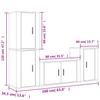 4 Piece TV Cabinet Set Smoked Oak Effect Particleboard