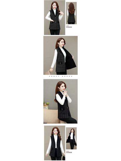 Plus Size Fleece-Lined Vest for Middle-Aged & Elderly Women - Stylish Autumn/Winter Suit Collar