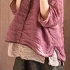 Johnature Women Vintage Ramie T-Shirts Solid Color V-Neck Long Sleeve Tees Summer High Quality Women T-Shirts