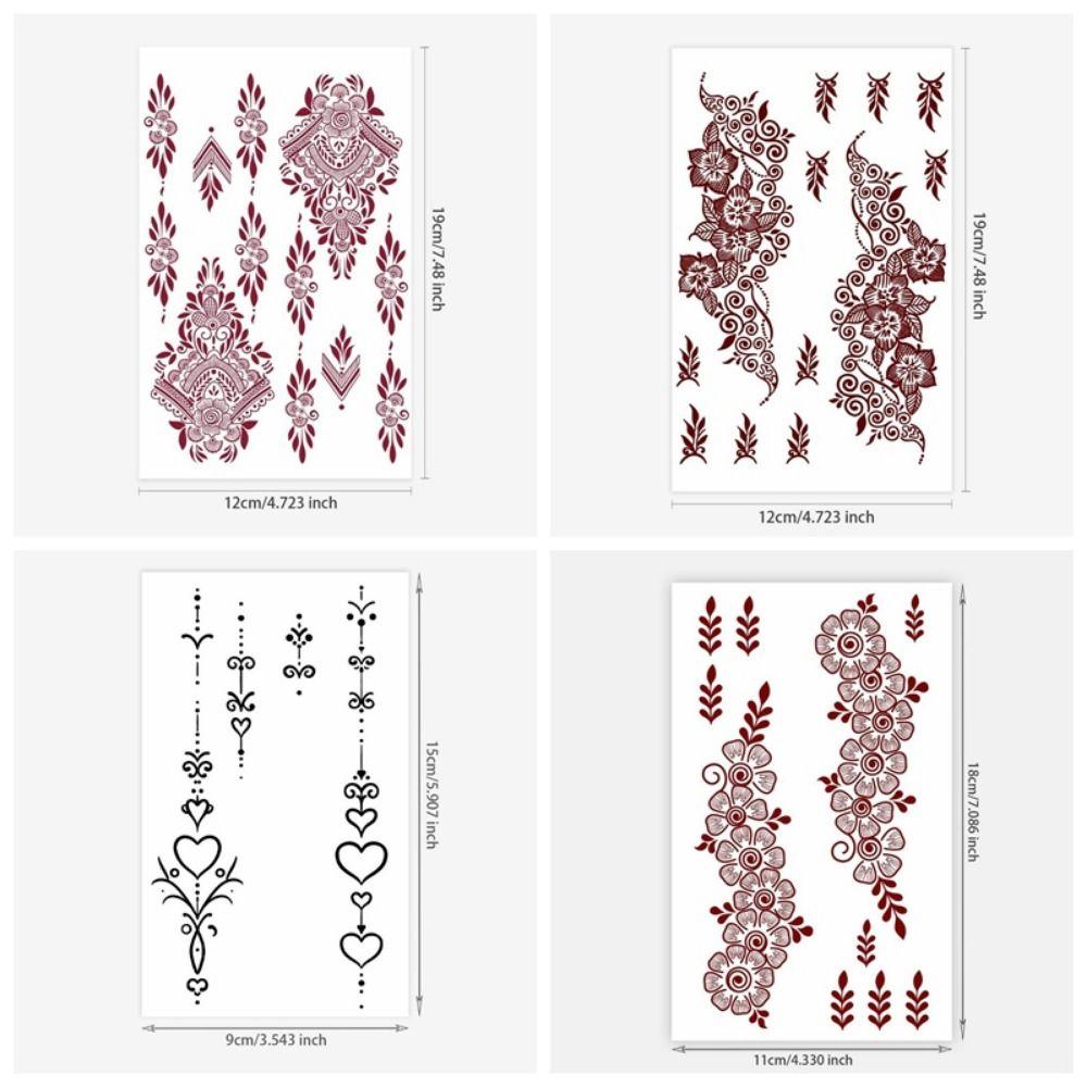 Mehndi Designs Sofort-Abziehbilder Blume Hand-Tattoo Henna-Tattoo Aufkleber Musikfestival