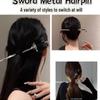 New Chinese Fairy Sword Hairpin: DIY Hanfu Tassel Metal Hairpin for Step-Shaking Hairstyle.
