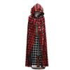 Funny Halloween Death Cloak with Cap Plaid Spider Web Cape  Hallowmas