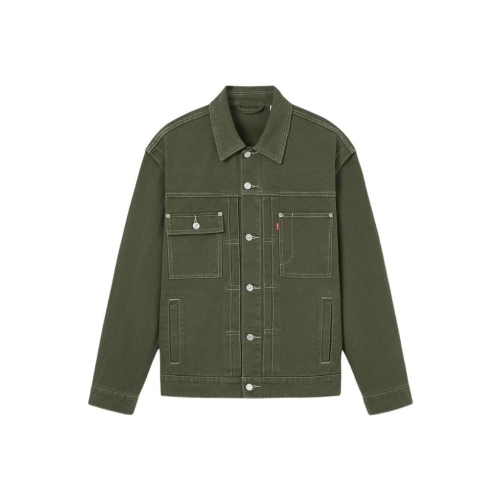 Levis Casual Comfortable Simple Color Block Single-Breasted Long Sleeve Denim Jacket Men Jackets 004YW-0000