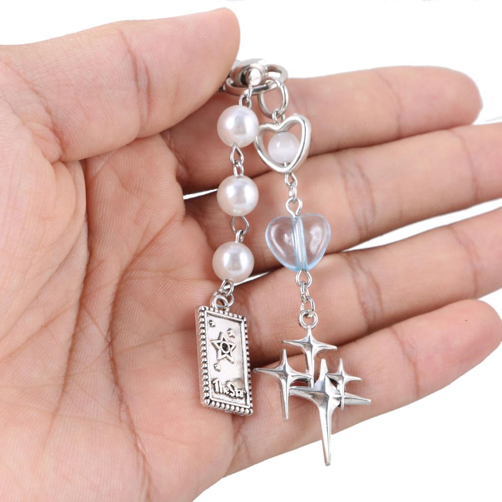 Charming Heart And Star Keychain Accessory Trendy Heart Star Bag Charm Keychain Personalized Keyrings Pendant for Women