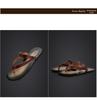 Men's Top Grain Cowhide Genuine Leather Non-Slip Summer Slippers - Trendy, Breathable, Versatile Flip Flops for the Beach