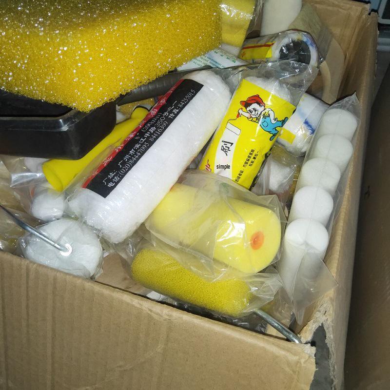 Special Offer: Solvent-Resistant Wool Sponge Paint Roller Set with Edging Brush White; 1 Random Decoration Roller Brush; Wool