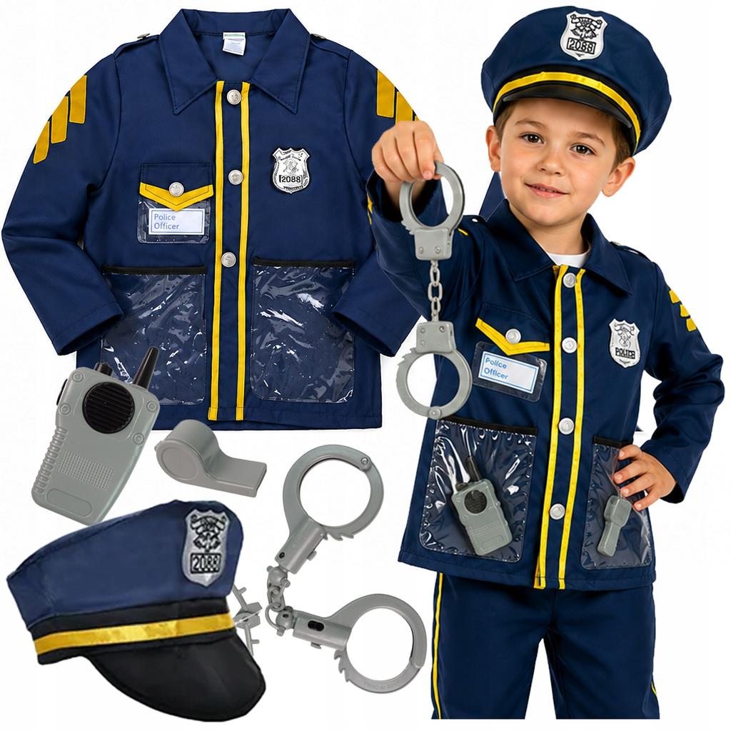[PACCHETTO] Costume da Poliziotto per Accessori da Ballo Distintivo Carnevale 8 Pezzi Z944