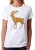 Floral Deer Artwork Ladies T-Shirt Cute Woodland Animal Art Tee