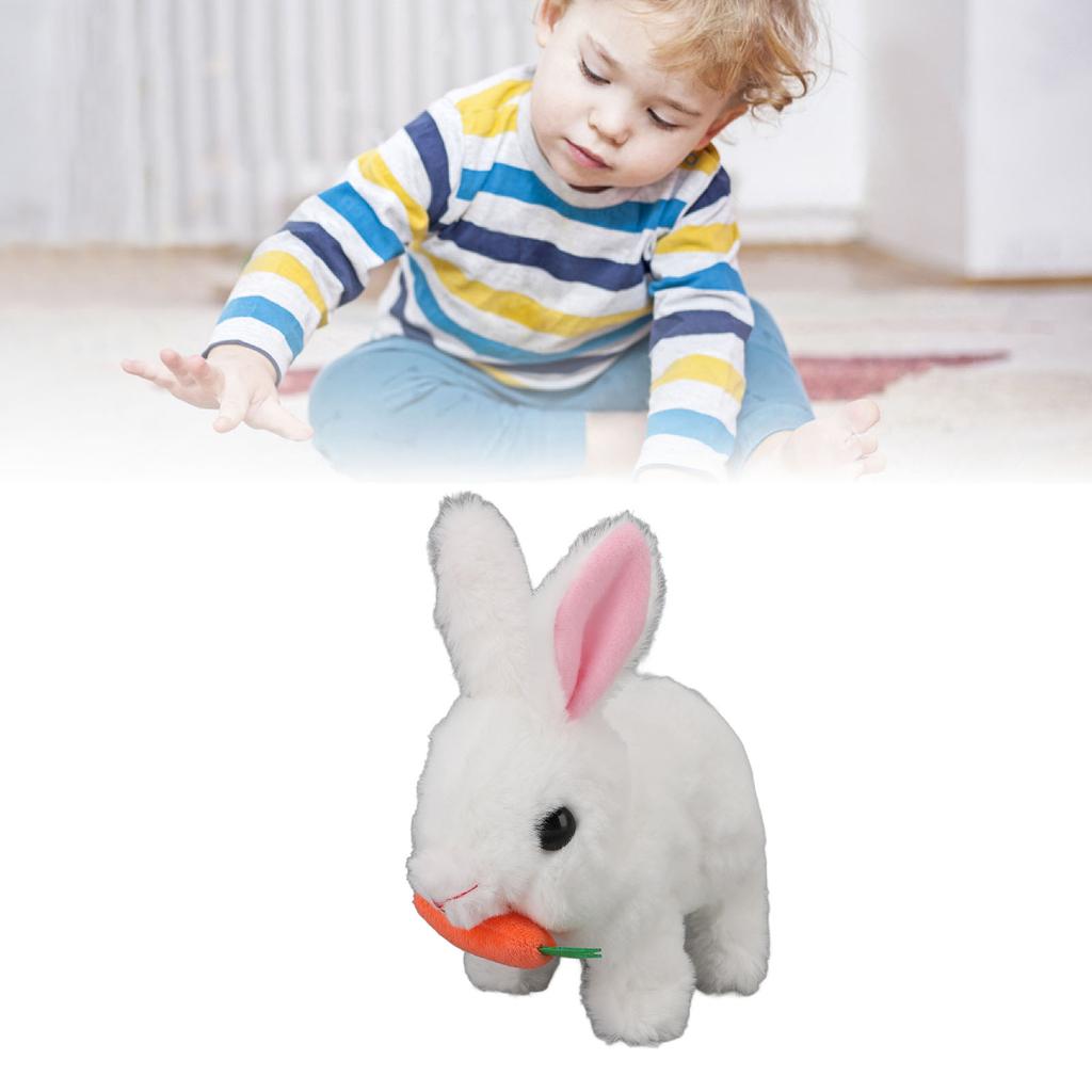   Bunny Toy Plush Interactive Easter Electronic Hopping Bunny Toy with Sound Wiggle Ears for Birthday Gift