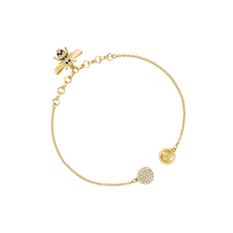 Swarovski Remix Series Cute Bee Crystal Stone Gold Plated Bracelet Women s Gold 18cm/L золотой