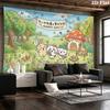 Anime Chiikawa Wall Tapestry Aesthetic Wall Hanging Printed Fabric Blanket Decorative Tapestries for Bedroom Living Room Home Decor