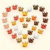 32pcs 1cm Mini Metal Crowns, 1:12 Scale Dollhouse Miniature Decor, Tiny Vintage Crown Charms for DIY Crafts & Fairy Garden