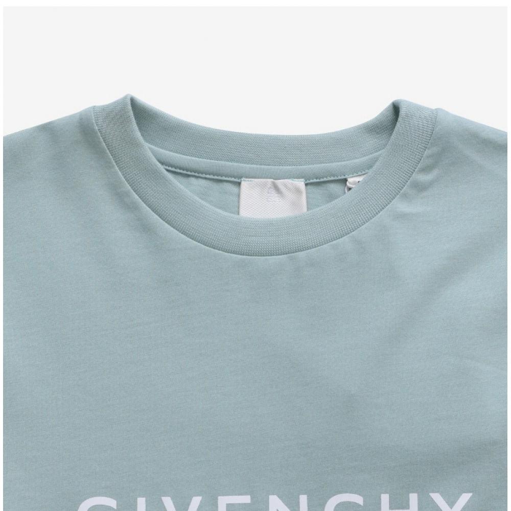 Givenchy H25448 773 Archetype Logo Print Kids Long Sleeve Tee