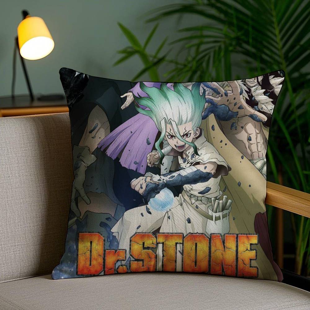 Anime D-Dr.S-STONE Hot Pillow Case Plush Fabric Soft Double Sided Print Sofa Cushion Cover Throw Pillow Covers