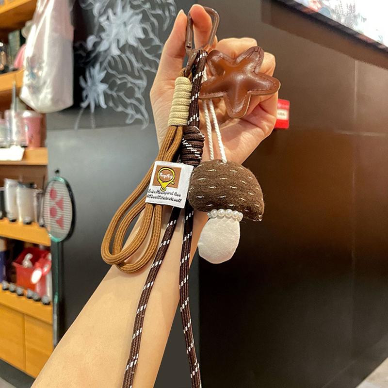 Maillard Style Star Mushroom Handbag Pendant Beautiful Hanging Rope Bag Decoration Super Cute And Fashionable Bag Accessory