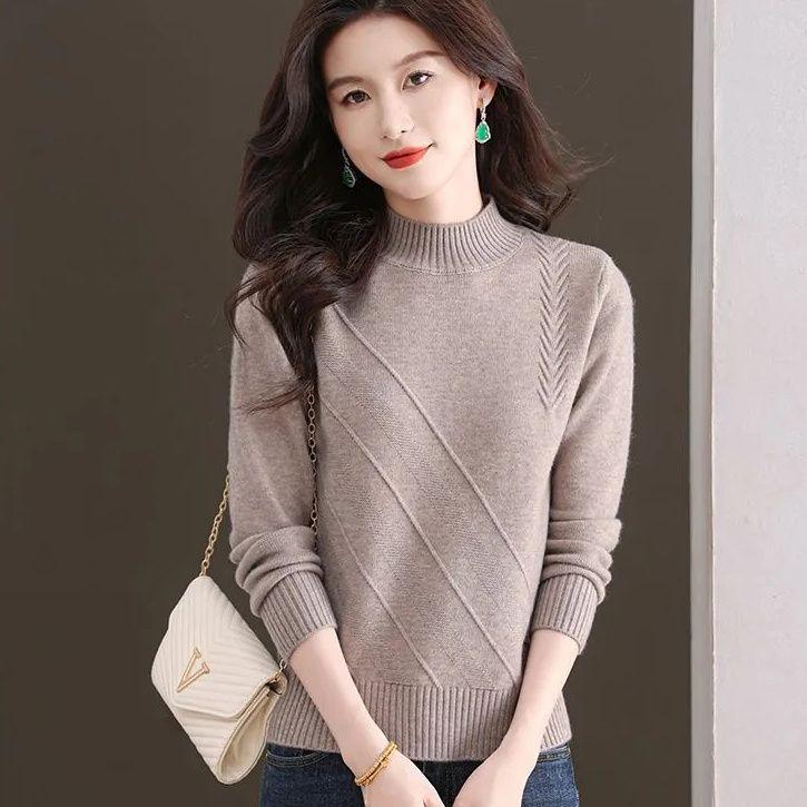 Damen Herbst & Winter Kurzarm Rollkragenpullover Locker geschnitten Strick Basisschicht Oberteil