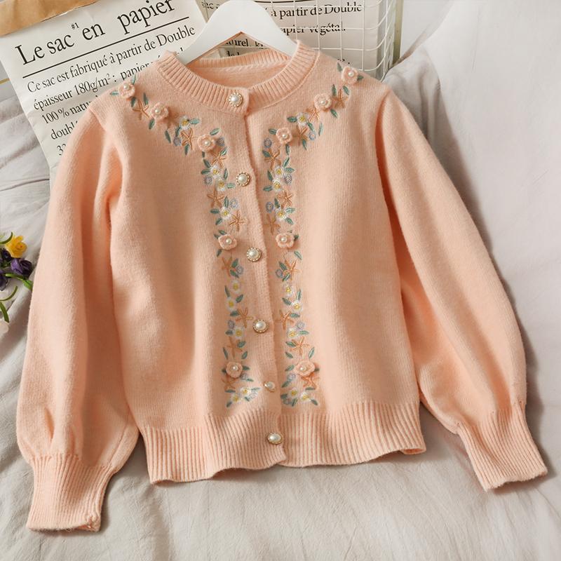 Sweater Cardigan Female 2023 Spring and Autumn Cardigan Women Embroidered Loose Knitted Sweater Women Single Breasted Sweater