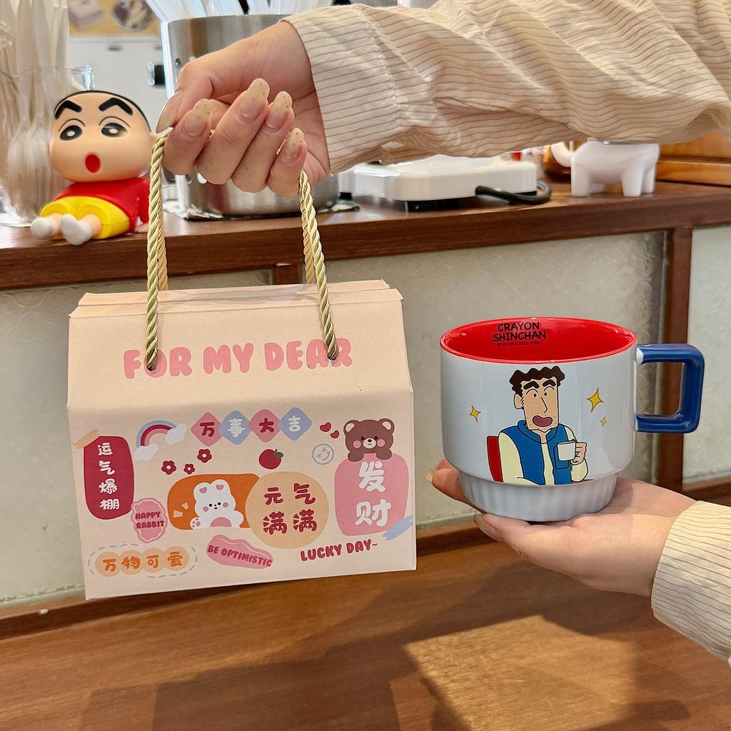 Mug High Value Stacked Cup Ceramic Family Four Water Cup Women'S Home Coffee Breakfast Cup