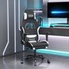 VidaXL Massage Gaming Chair with Footrest Computer Chair Armchair Adjustable Backrest and Footrest Office Black 345488