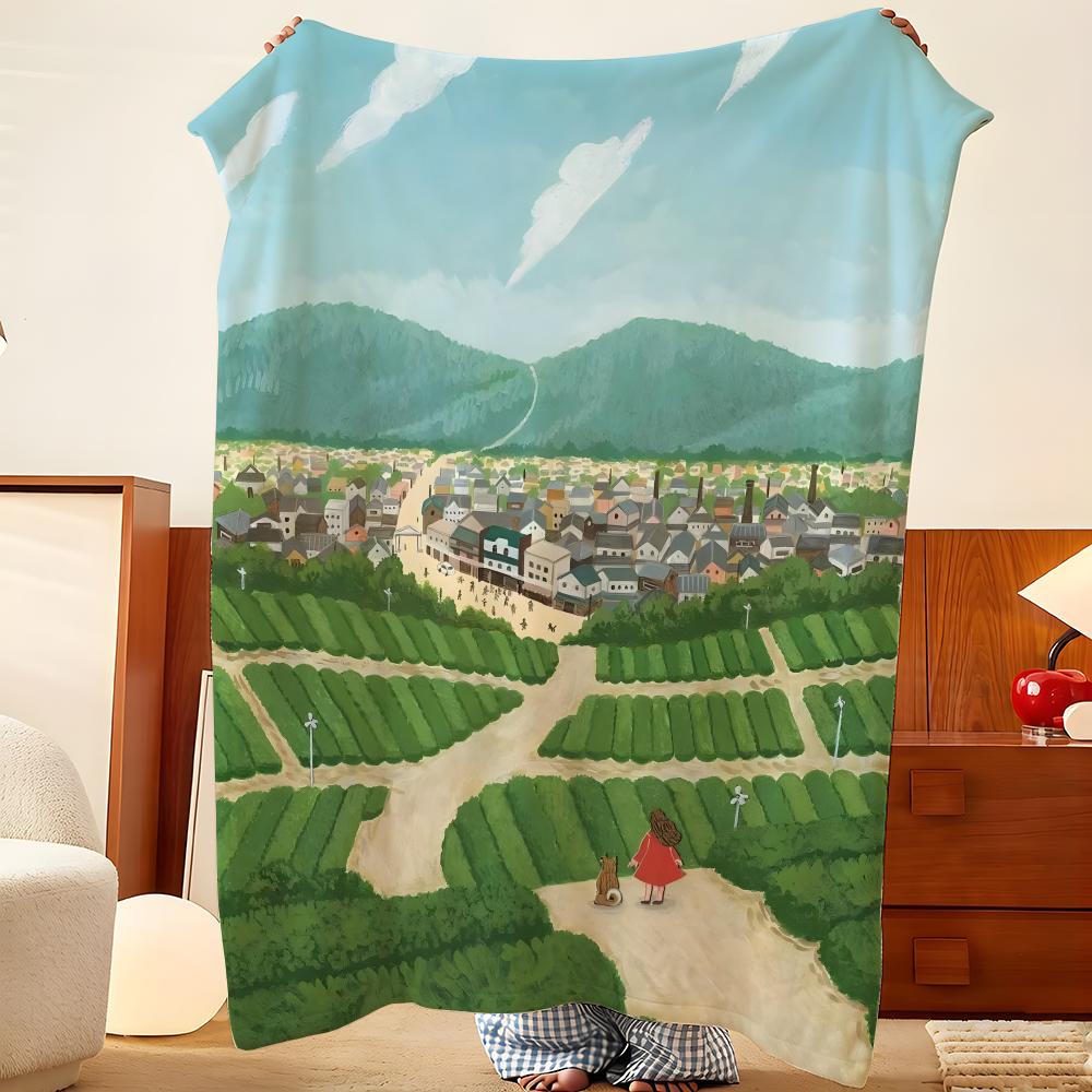 Artist K-kunomari Throw Flannel Throw Blanket, Lightweight Cozy, Durable Washable Cute Cool