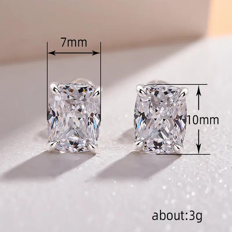 Orecchini a Bottone in Argento Sterling 925 con Zirconi Cubici di Cristallo per Donna Accessori Semplici ed Eleganti Orecchini Versatili Moda Gioielli
