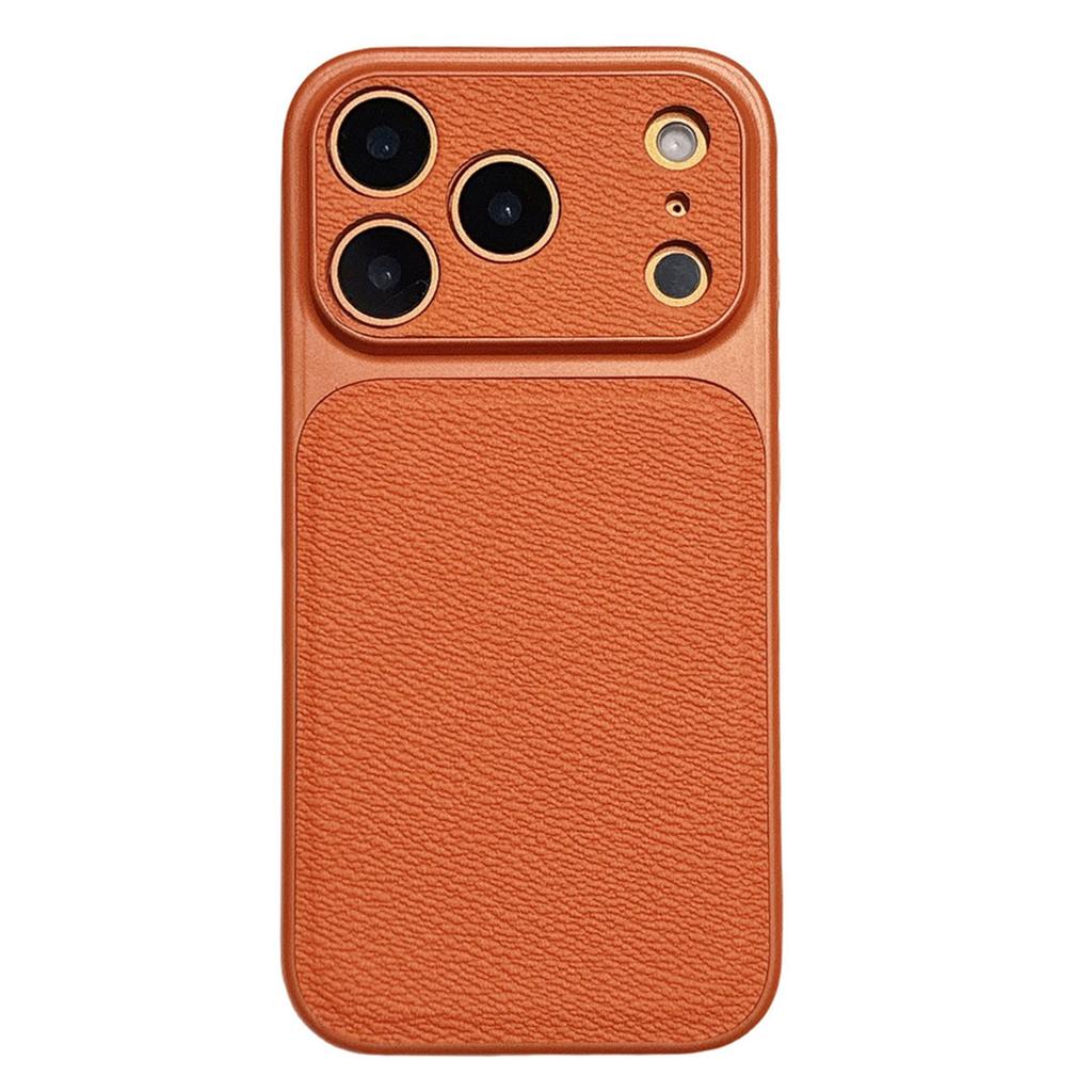 For iPhone 17 Pro Case Precise Cutouts Textured PU Leather Coated PC + TPU Phone Cover