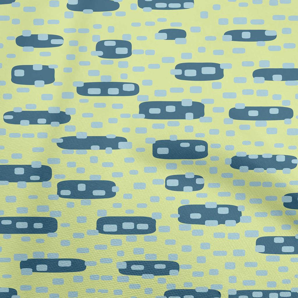 oneOone Cotton Flex Beige Fabric Geometric Rounded Rectangle Sewing Material Print Fabric By The Yard 40 Inch
