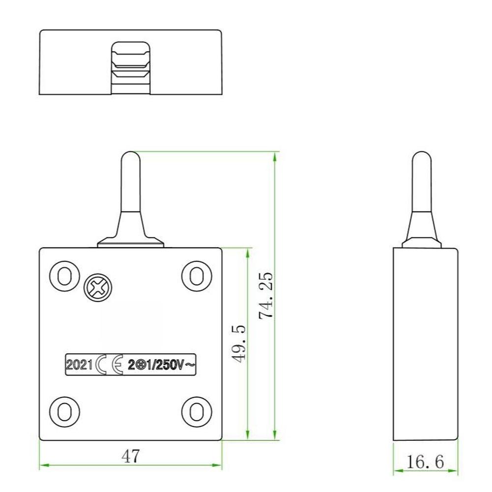 Self-resetting Mechanism Cabinet Light Switch PC Front Ring