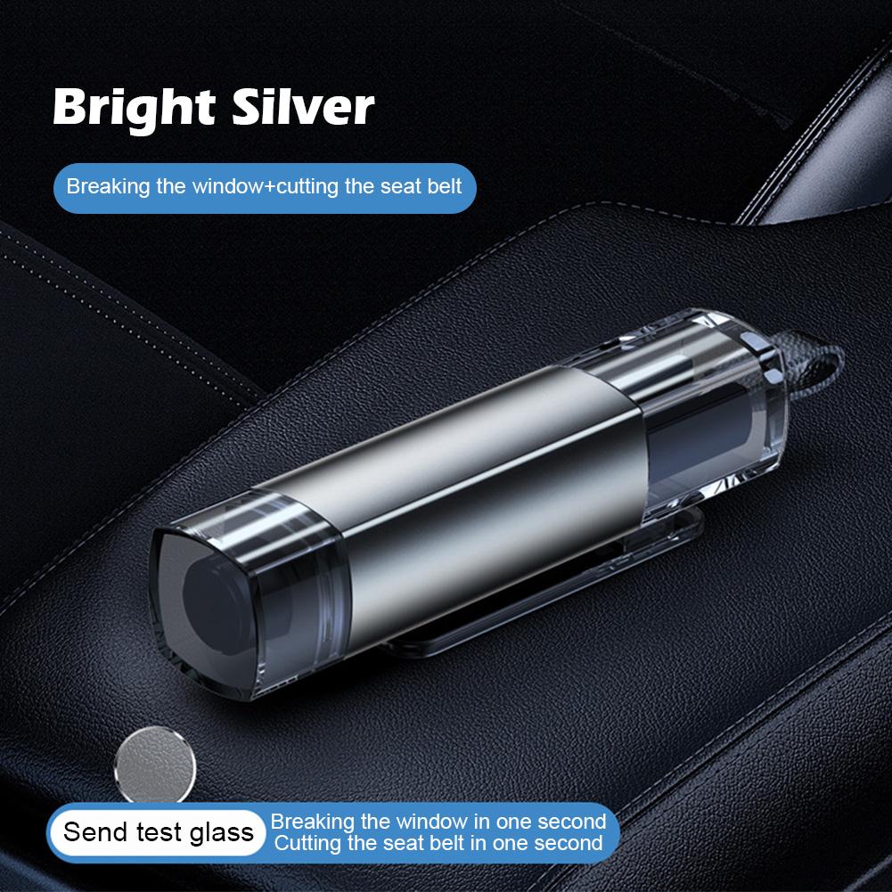 

Молоток безопасности для автомобиля 2 в 1 Многофункциональный алюминиевый стеклобой Подводный аварийный Мини-молоток для разбивания стекла Эвакуация серебряный