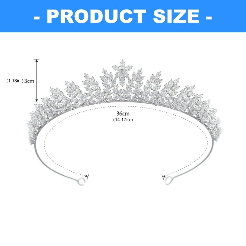 Elegant Crystals Tiaras Portable for Bridal Silver Princess Crowns Headband Hair Accessory for Wedding and Pageant