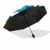 1pc Dripping Donald Duck Automatic Folding Umbrella - 3 Folding Design, Vivid Cartoon Pattern, Suitable for Outdoor Activities, A Gift for F