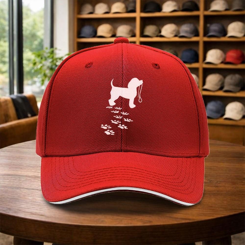 Dog Paw Print Baseball Cap Unisex Adjustable Printed Curved Brim Outdoor Sports Hat One Size