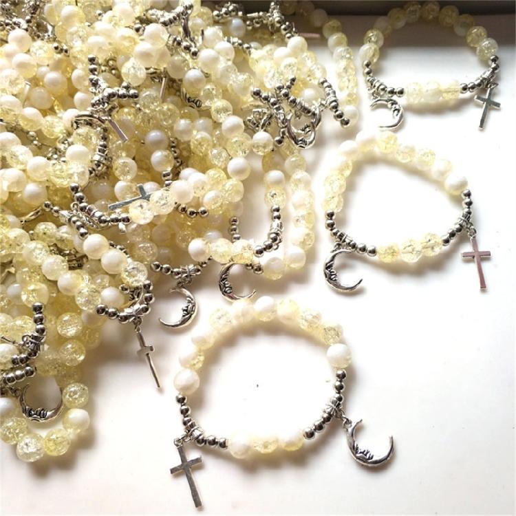 Adjustable Crosses Charm Beads Bracelets Fashionable Religious Jewelry for Men and Women