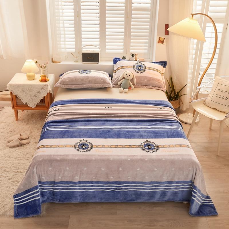1pc Flannel Fleece Blanket for Beds Flower Printed Coral Fleece Blanket for Winter Warm Thow Blanket Single/Queen/King Plaids