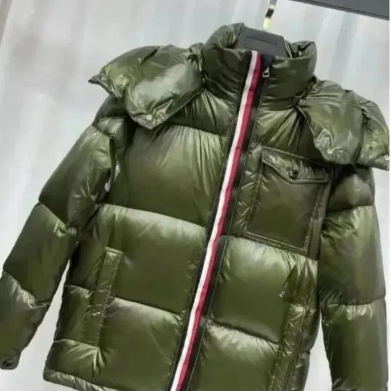In-Stock Winter Unisex Bright Surface Thickened Warm Down Hooded Jacket