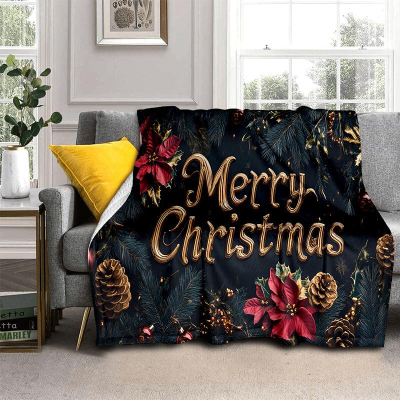 Cartoon Merry Christmas Santa Claus Christmas Tree Festival Gift Blanket,Soft Throw Blanket for Home Bedroom Bed Sofa Cover Kid