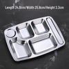 RuHan 201 Stainless Steel Divided Cafeteria Tray