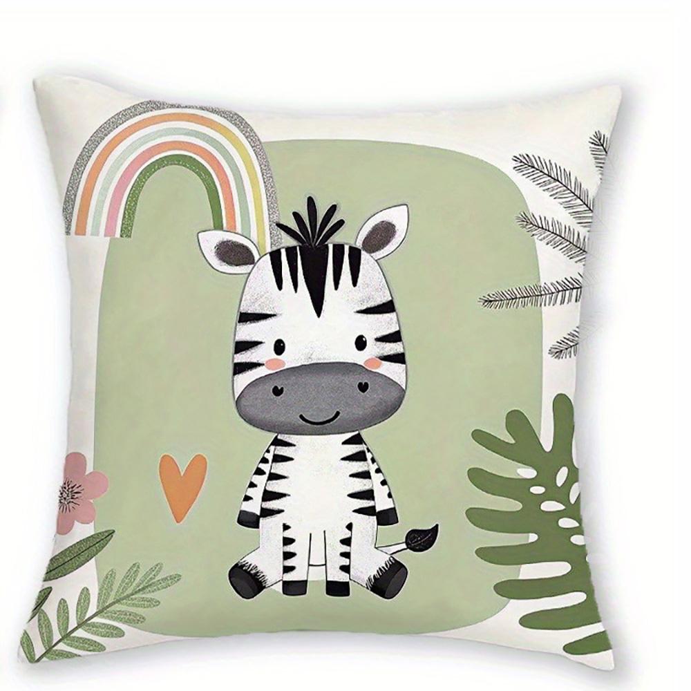 Cute Animal-Printed Pillowcases: Lion, Zebra, Elephant & Giraffe Designs! Sofa cushion cover home room decoration